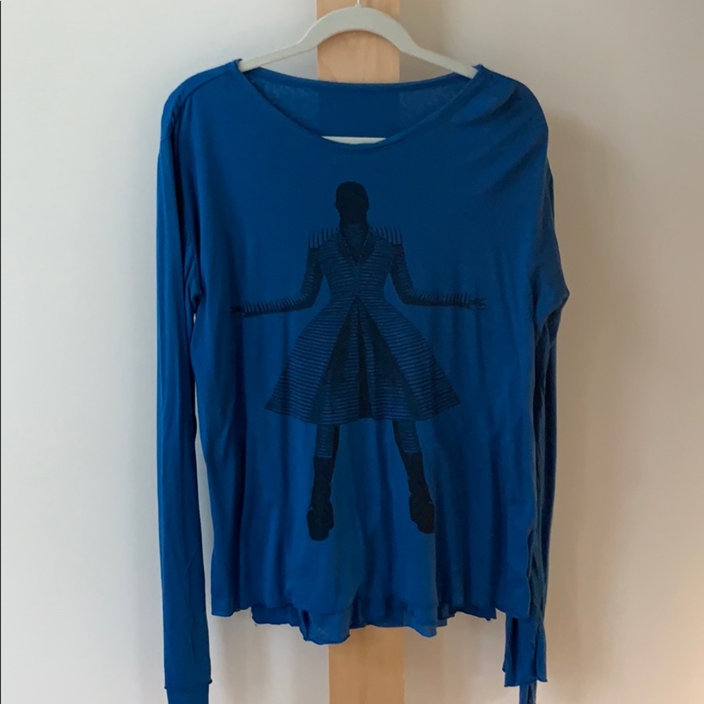 Distressed Gareth Pugh long sleeve tee L